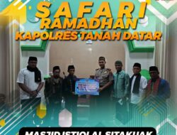 Safari Ramadhan Ke Masjid Istiqlal Sitakuak, Kapolres Berikan Bantuan Rp 10 Juta